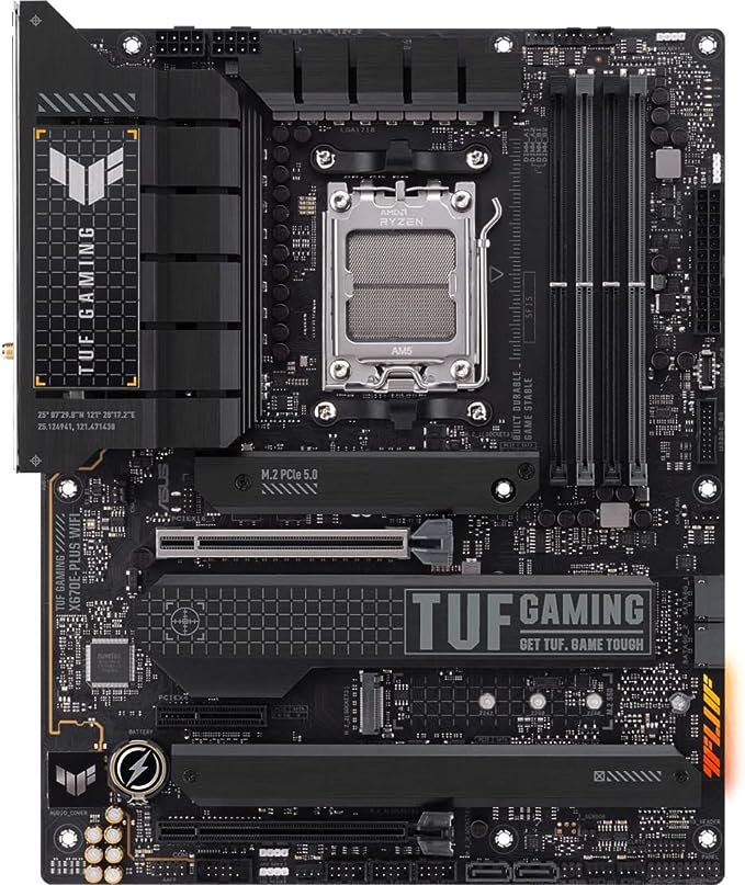 ASUS TUF Gaming X670E-PLUS WiFi 6E Socket AM5 (LGA 1718) Ryzen 7000 ATX Gaming Motherboard(16 Power Stages, PCIe® 5.0, DDR5 Memory, Four M.2 Slots,2.5 Gb LAN,USB 4, Aura RGB Lighting) ASUS TUF Gaming X670E-PLUS WiFi 6E Socket AM5 (LGA 1718) Ryzen 7000 ATX Gaming Motherboard(16 Power Stages, PCIe® 5.0, DDR5 Memory, Four M.2 Slots,2.5 Gb LAN,USB 4, Aura RGB Lighting)